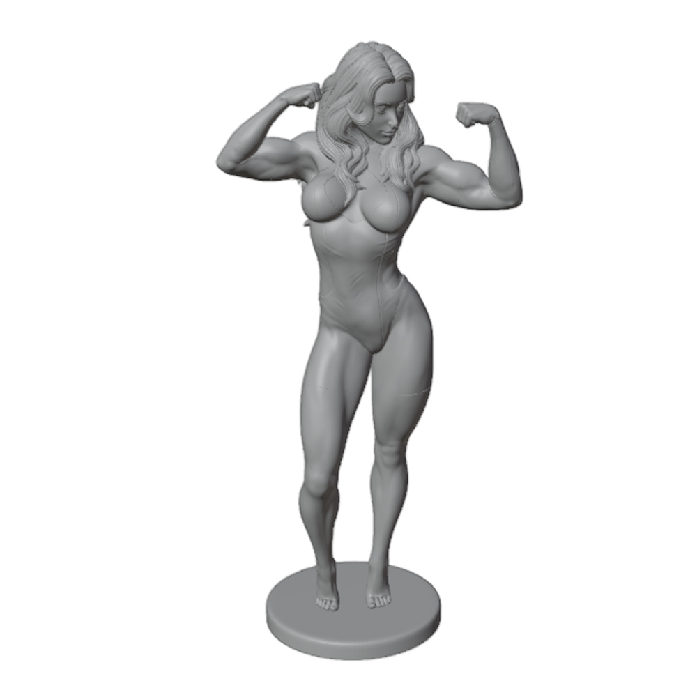 3D Printing Instructor - تمثال راتنجي مصغر لامرأة رياضية مثيرة،