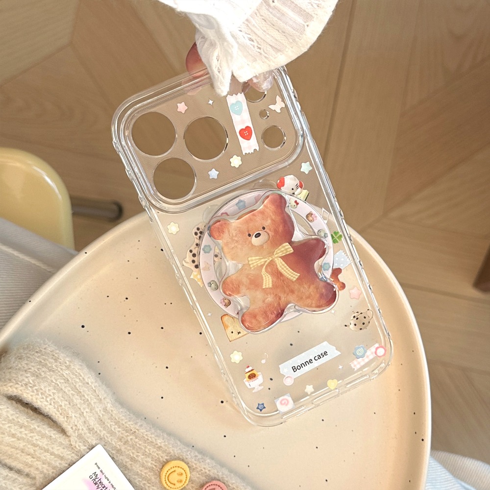 3D Printing Iphone - غطاء هاتف شفاف مغناطيسي بطبعة كرتونية