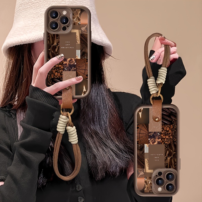 البني القهوة الزهور طباعة الحب - مراجعة 3D Printing Iphone وسعره